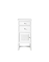 Athens 15" Base Cabinet w/ Drawers and Left Door, Glossy White w/ 3 CM Eternal Jasmine Pearl Silestone Top
