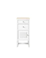 Athens 15" Base Cabinet w/ Drawers and Left Door, Glossy White w/ 3 CM Eternal Marfil Top