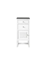 Athens 15" Base Cabinet w/ Drawers and Left Door, Glossy White w/ 3 CM Grey Expo Silestone Top