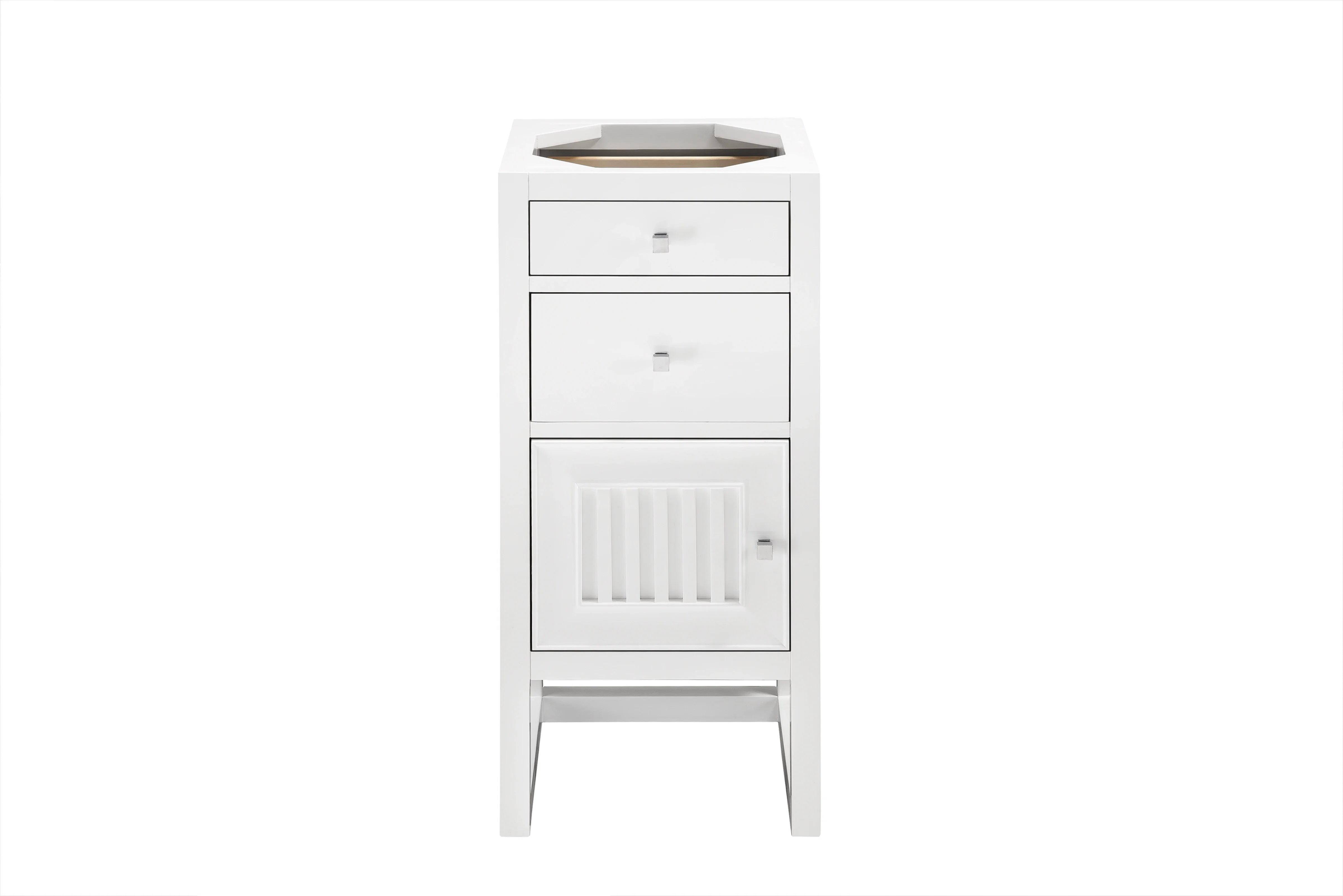 Athens 15" Base Cabinet Only w/ Drawers & Left Door, Glossy White