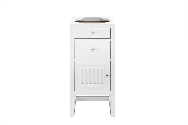 Athens 15" Base Cabinet Only w/ Drawers & Left Door, Glossy White