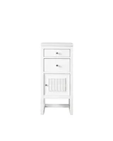 Athens 15" Base Cabinet w/ Drawers and Right Door, Glossy White w/ 3 CM Arctic Fall Solid Surface Top