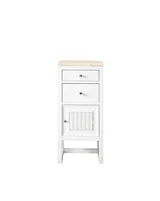 Athens 15" Base Cabinet w/ Drawers and Right Door, Glossy White w/ 3 CM Eternal Marfil Top