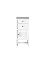 Athens 15" Base Cabinet w/ Drawers and Right Door, Glossy White w/ 3 CM Eternal Serena Top