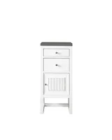 Athens 15" Base Cabinet w/ Drawers and Right Door, Glossy White w/ 3 CM Grey Expo Silestone Top