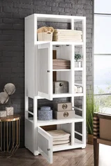 Athens 30" Double-Sided Linen Cabinet, Glossy White