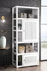 Athens 30" Double-Sided Linen Cabinet, Glossy White