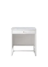 Athens 30" Countertop Unit, Glossy White w/ 3 CM Carrara Marble Top