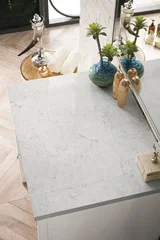 Athens 30" Countertop Unit, Glossy White w/ 3 CM Eternal Jasmine Pearl Silestone Top