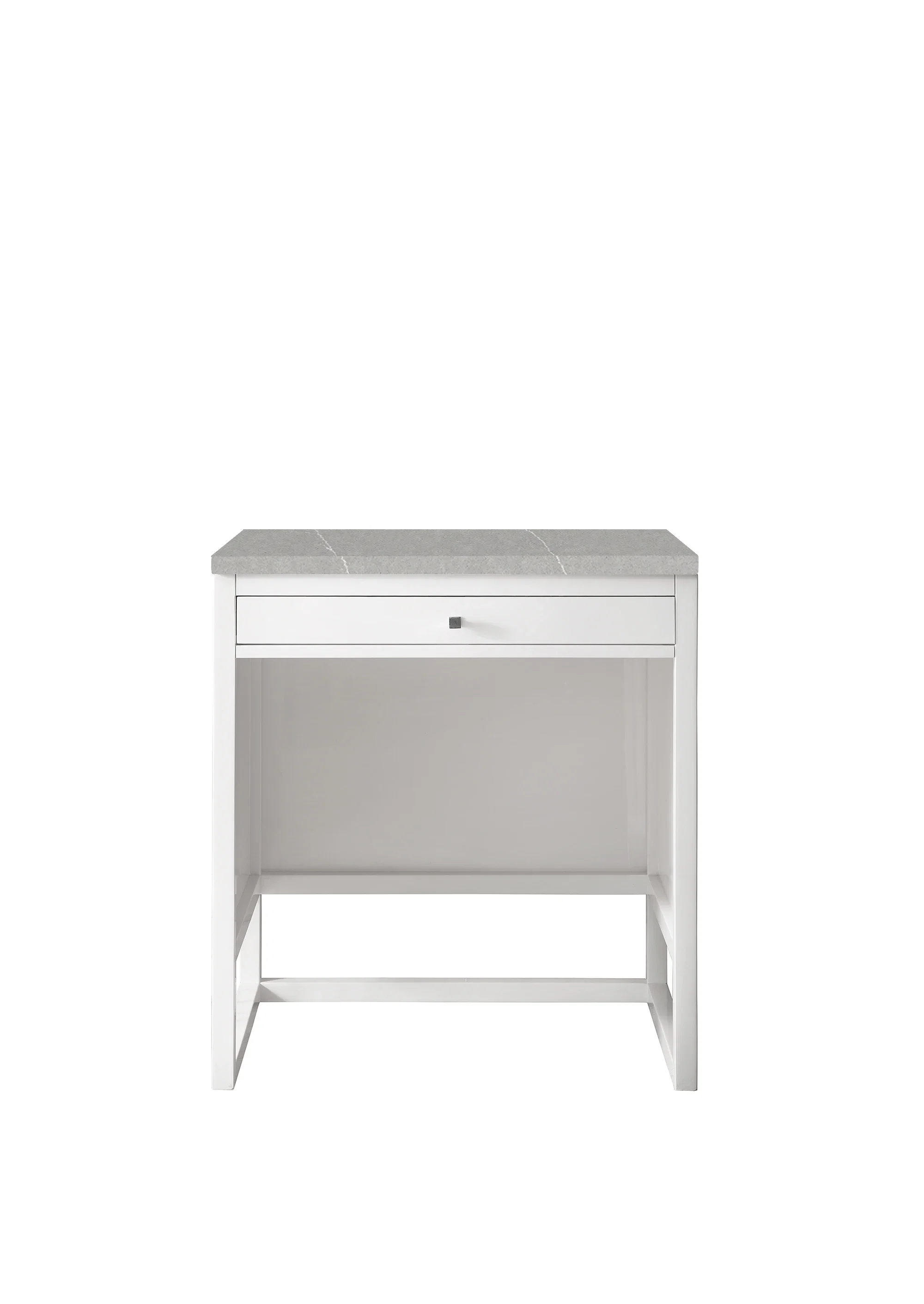 Athens 30" Countertop Unit, Glossy White w/ 3 CM Eternal Serena Top