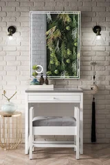 Athens 30" Countertop Unit, Glossy White w/ 3 CM Grey Expo Silestone Top
