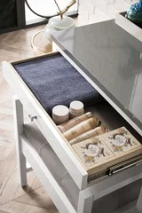 Athens 30" Countertop Unit, Glossy White w/ 3 CM Grey Expo Silestone Top