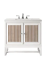 Athens 30" Single Vanity, Glossy White w/ 3 CM Carrara White Top