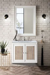 Athens 30" Single Vanity, Glossy White w/ 3 CM Carrara White Top