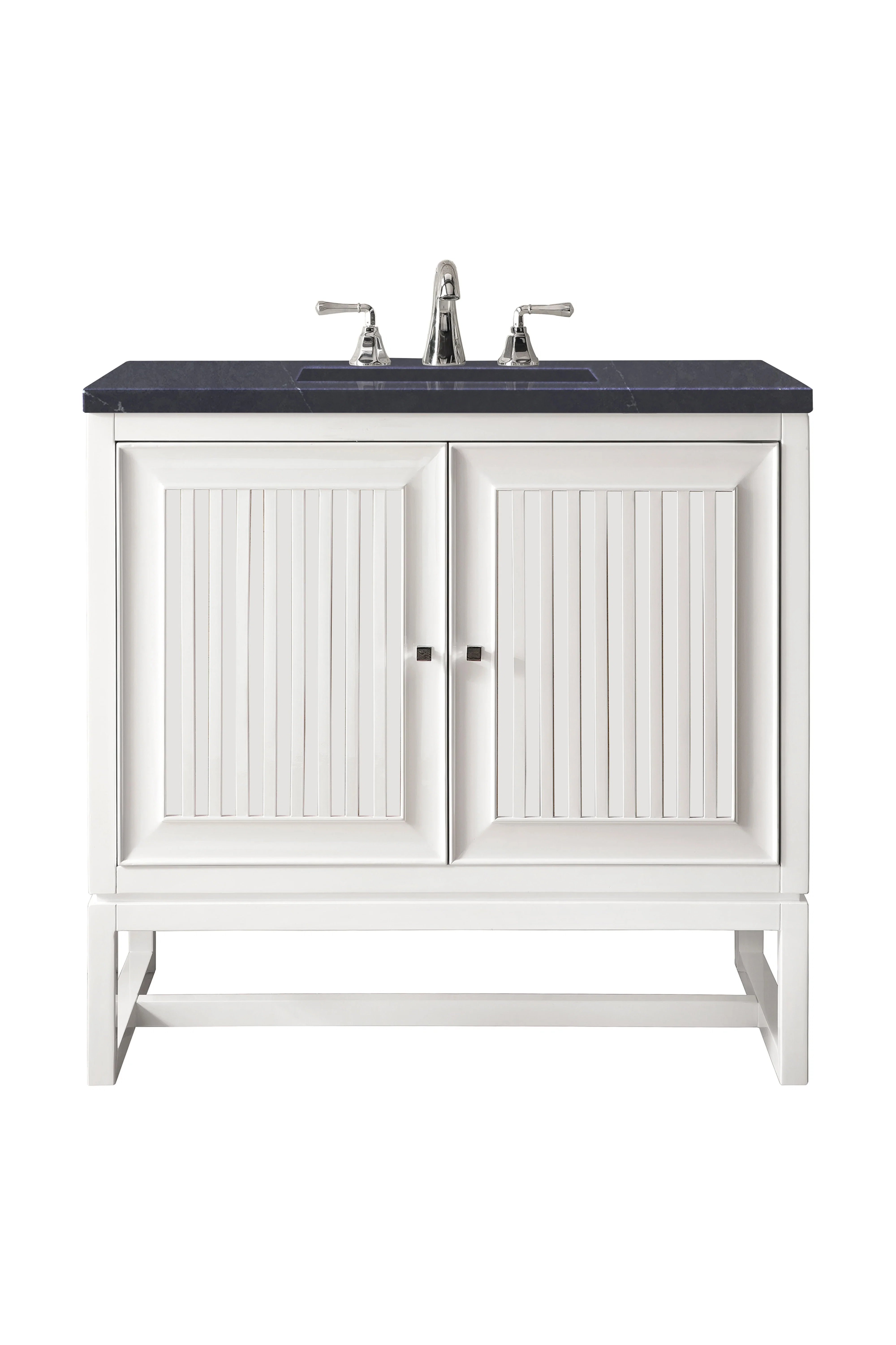 Athens 30" Single Vanity, Glossy White w/ 3 CM Charcoal Soapstone Silestone Top