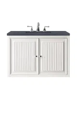 Athens 30" Single Vanity, Glossy White w/ 3 CM Charcoal Soapstone Silestone Top