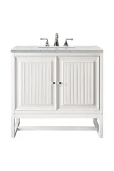 Athens 30" Single Vanity, Glossy White w/ 3 CM Eternal Jasmine Pearl Silestone Top