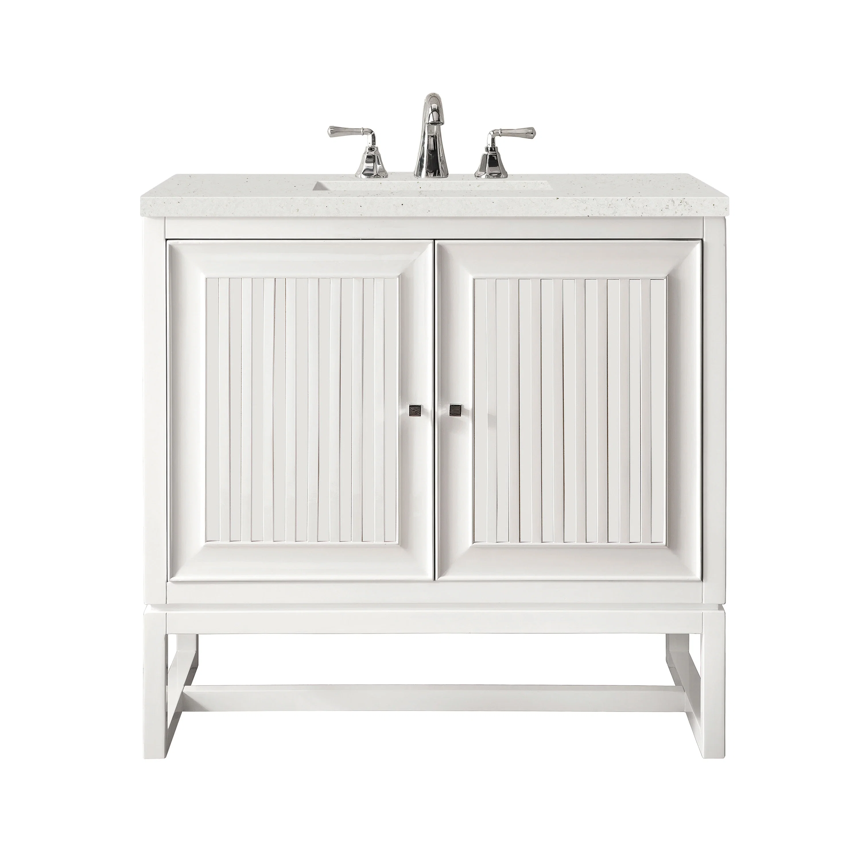 Athens 30" Single Vanity, Glossy White w/ 3 CM Lime Delight Silestone Top