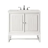 Athens 30" Single Vanity, Glossy White w/ 3 CM Lime Delight Silestone Top