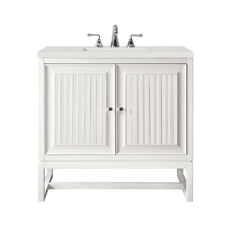 Athens 30" Single Vanity, Glossy White w/ 3 CM Lime Delight Silestone Top