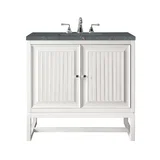 Athens 30" Single Vanity, Glossy White w/ 3 CM Parisien Bleu Silestone Top