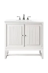Athens 30" Single Vanity, Glossy White w/ 3 CM White Zeus Silestone Top