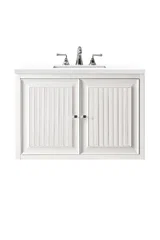Athens 30" Single Vanity, Glossy White w/ 3 CM White Zeus Silestone Top