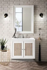 Athens 30" Single Vanity, Glossy White w/ 3 CM White Zeus Silestone Top
