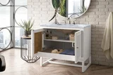 Athens 36" Single Vanity, Glossy White w/ 3 CM Carrara White Top