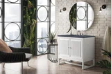 Athens 36" Single Vanity, Glossy White w/ 3 CM Charcoal Soapstone Silestone Top