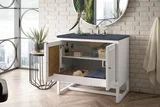 Athens 36" Single Vanity, Glossy White w/ 3 CM Charcoal Soapstone Silestone Top