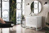 Athens 36" Single Vanity, Glossy White w/ 3 CM Eternal Jasmine Pearl Silestone Top