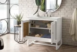 Athens 36" Single Vanity, Glossy White w/ 3 CM Eternal Jasmine Pearl Silestone Top