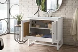Athens 36" Single Vanity, Glossy White w/ 3 CM Ethereal Noctis Top
