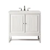 Athens 36" Single Vanity, Glossy White w/ 3 CM Lime Delight Silestone Top