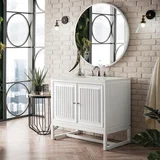 Athens 36" Single Vanity, Glossy White w/ 3 CM Lime Delight Silestone Top