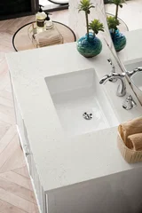 Athens 36" Single Vanity, Glossy White w/ 3 CM Lime Delight Silestone Top
