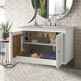 Athens 36" Single Vanity, Glossy White w/ 3 CM Victorian Silver Silestone Top