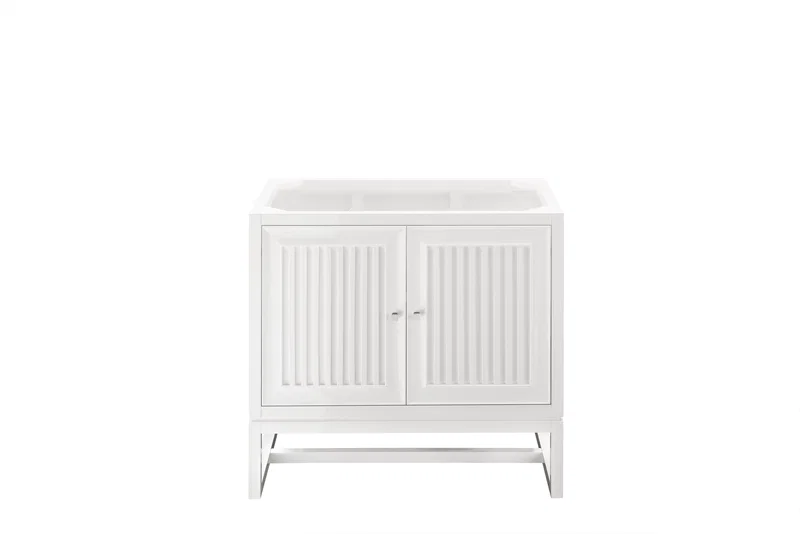 Athens 36" Single Vanity Cabinet, Glossy White