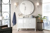Athens 48" Single Vanity, Glossy White w/ 3 CM Carrara White Top