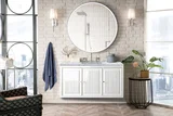 Athens 48" Single Vanity, Glossy White w/ 3 CM Carrara White Top