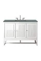 Athens 48" Single Vanity, Glossy White w/ 3 CM Cala Blue Top