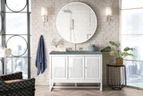 Athens 48" Single Vanity, Glossy White w/ 3 CM Cala Blue Top