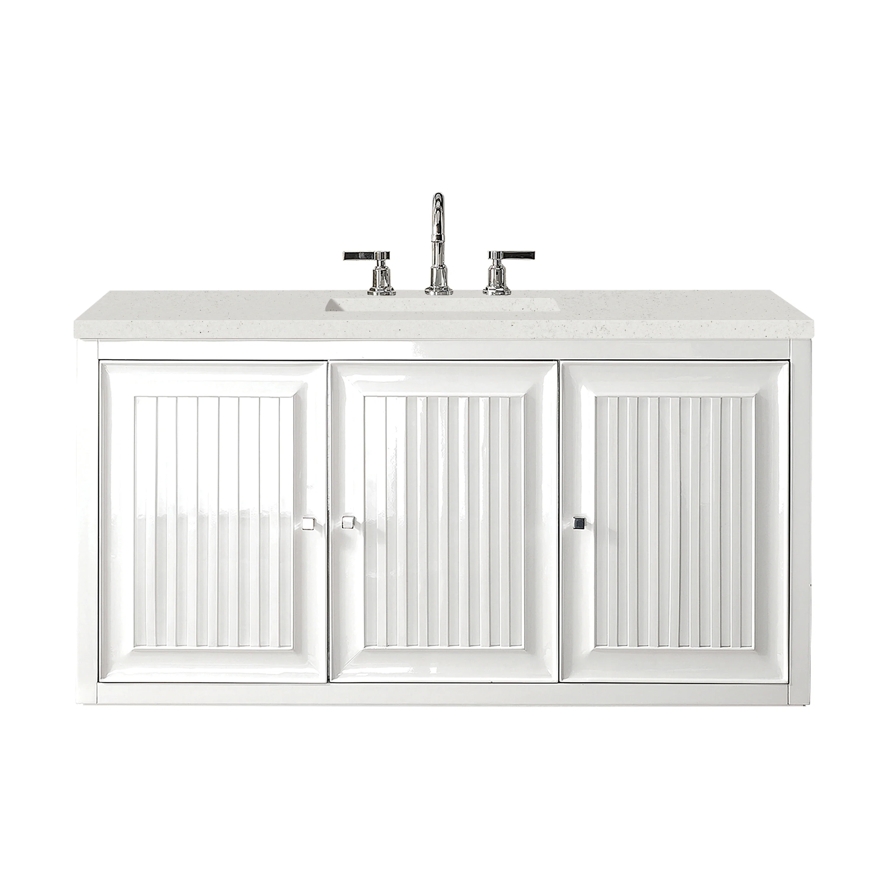 Athens 48" Single Vanity, Glossy White w/ 3 CM Lime Delight Silestone Top