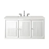 Athens 48" Single Vanity, Glossy White w/ 3 CM Lime Delight Silestone Top