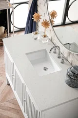 Athens 48" Single Vanity, Glossy White w/ 3 CM Lime Delight Silestone Top