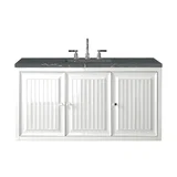 Athens 48" Single Vanity, Glossy White w/ 3 CM Parisien Bleu Silestone Top