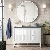 Athens 48" Single Vanity, Glossy White w/ 3 CM Parisien Bleu Silestone Top