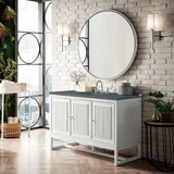 Athens 48" Single Vanity, Glossy White w/ 3 CM Parisien Bleu Silestone Top