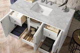 Athens 48" Single Vanity, Glossy White w/ 3 CM Victorian Silver Silestone Top